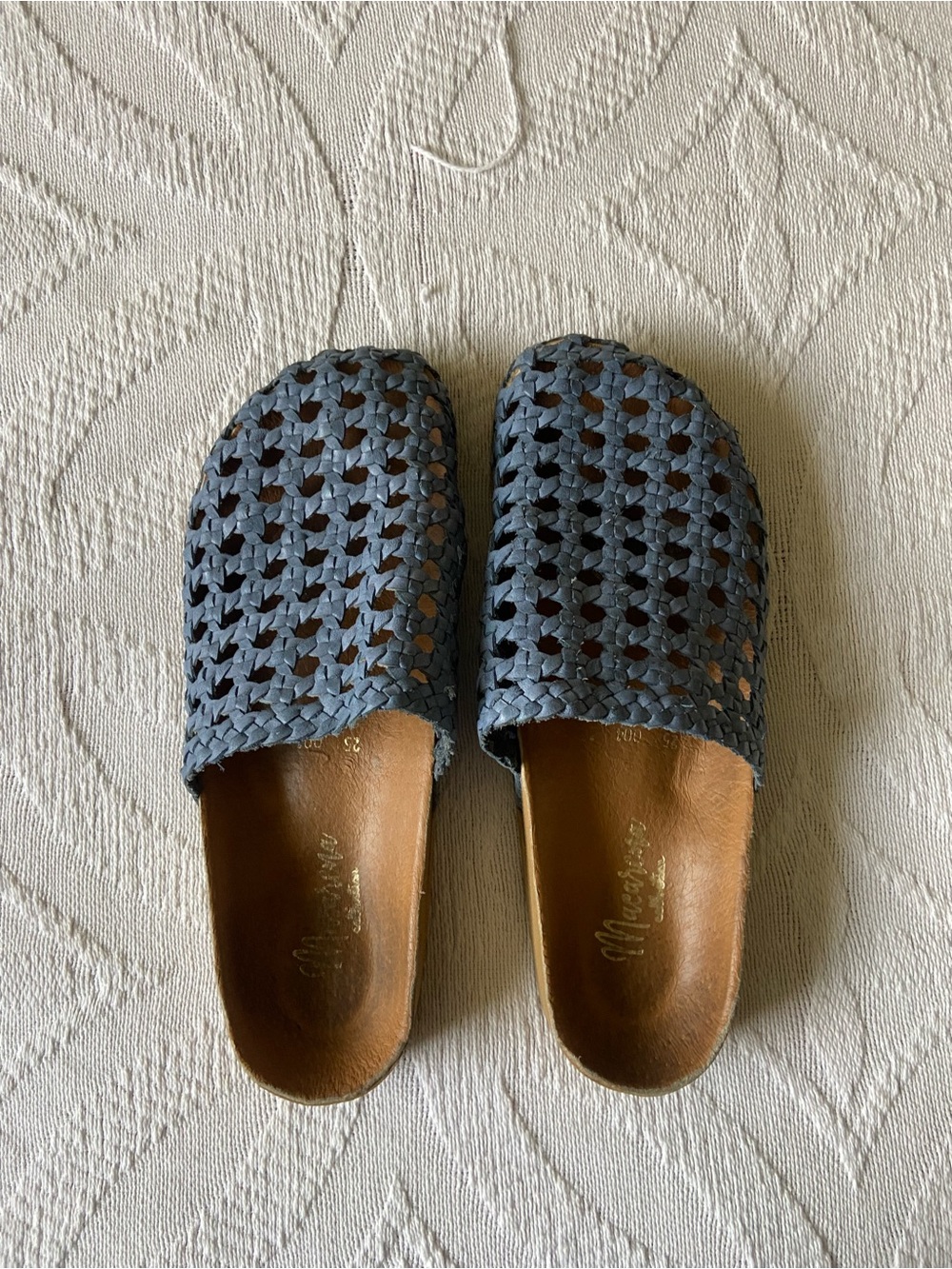 Woven Slip-On Mules in Slate Blue - Women